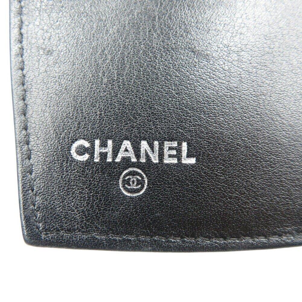CHANEL Authentic Black Leather Logo Wallet - Picture 7 of 8